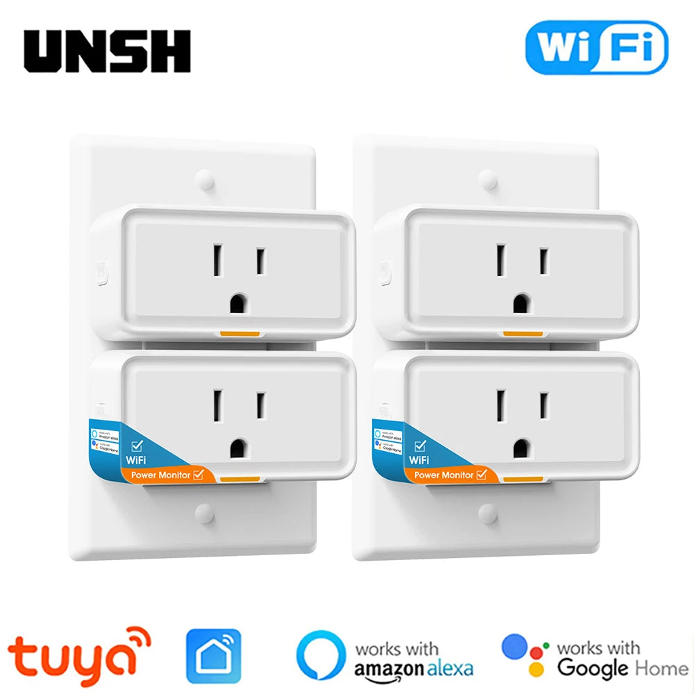 20A Tuya US Smart WIFI Plug Socket with Power Monitor Timing RF433 Plug Outlet Smart Life Control Support Alexa Google Home