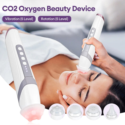 4 Tips CO2 Bubble Pen Aqua Skin Face Cleansing SPA Beauty Device CO2 Pods Massager Portable Oxygen Bubble Facial Machine