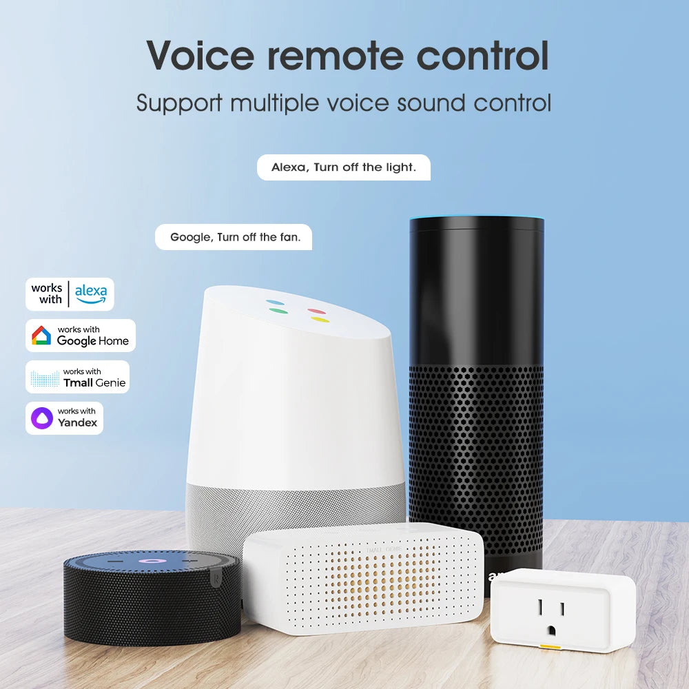20A Tuya US Smart WIFI Plug Socket with Power Monitor Timing RF433 Plug Outlet Smart Life Control Support Alexa Google Home