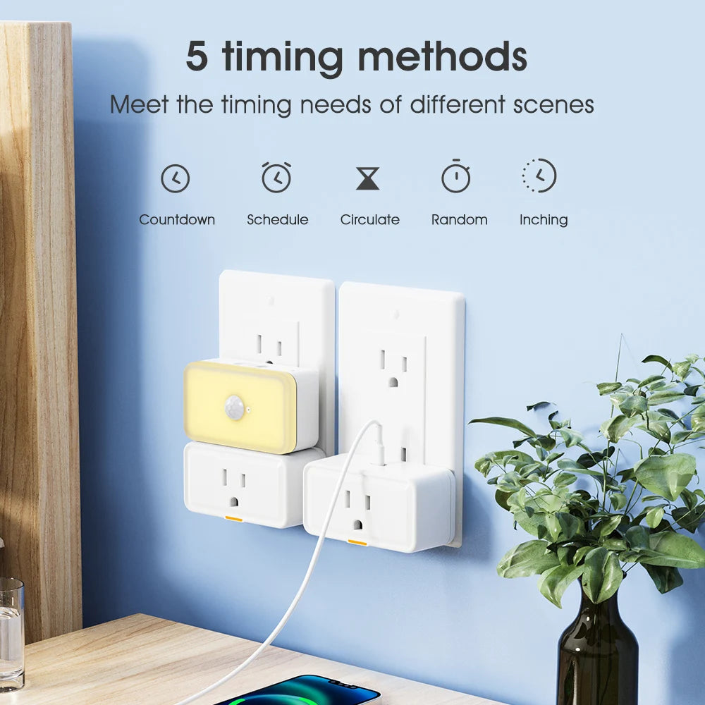 20A Tuya US Smart WIFI Plug Socket with Power Monitor Timing RF433 Plug Outlet Smart Life Control Support Alexa Google Home